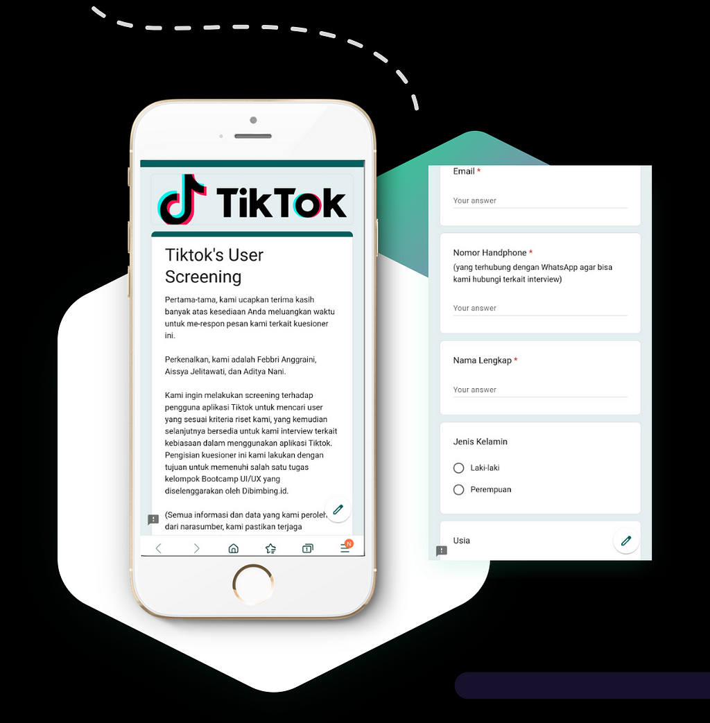 Phone mockup of brief introduction from Google Forms questionnaire