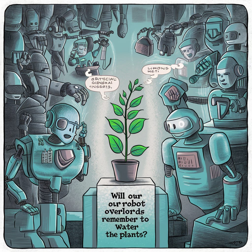 AGI vs Humans: Will Our Robot Overlords Remember to Water the Plants?