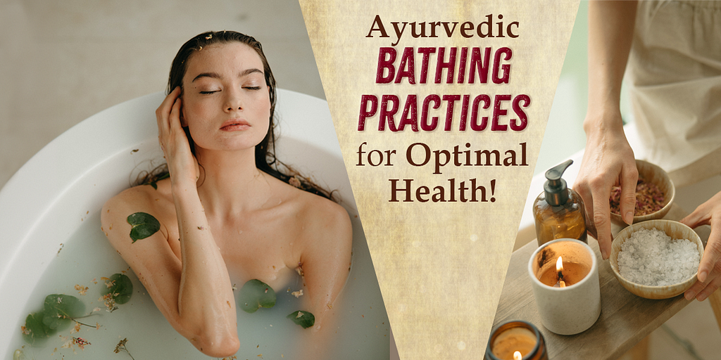 Image talks about Ayurveda bathing practices