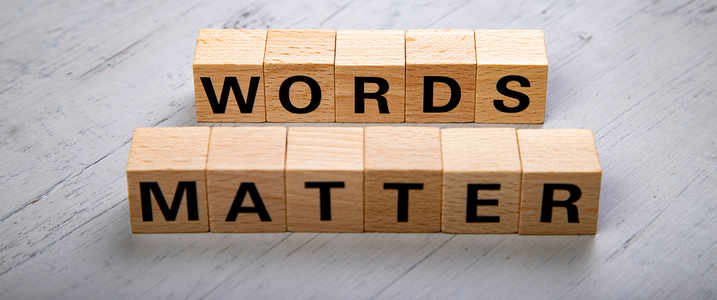 Cover image with the following text: Words Matter