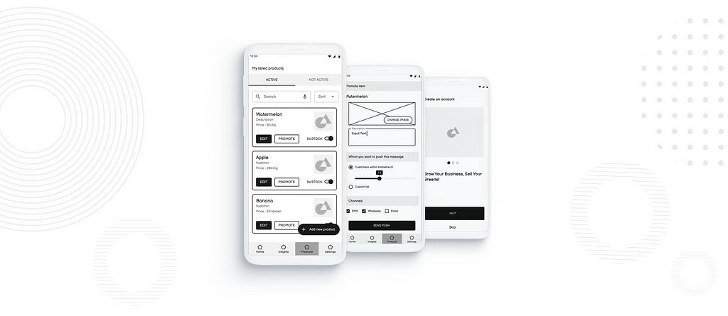 Low fidelity wireframes