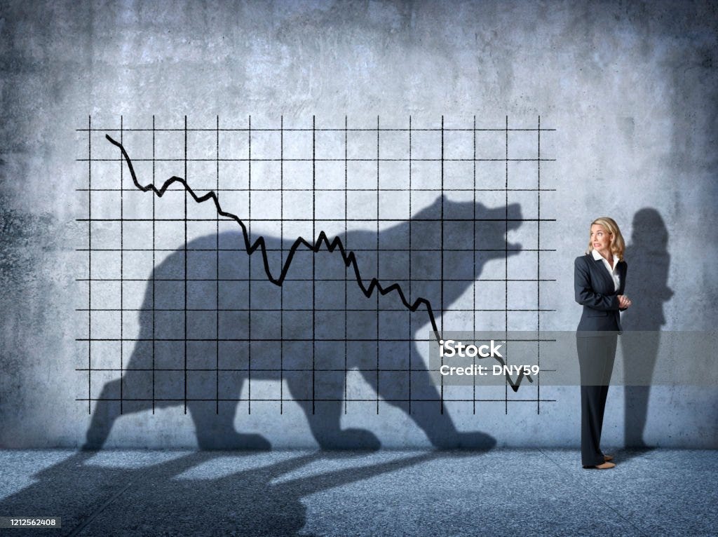 An image of a ghostly bear silhouette looms behind a stark trend line, symbolizing not just the factual decline of endangered species but also the emotional urgency of the situation.