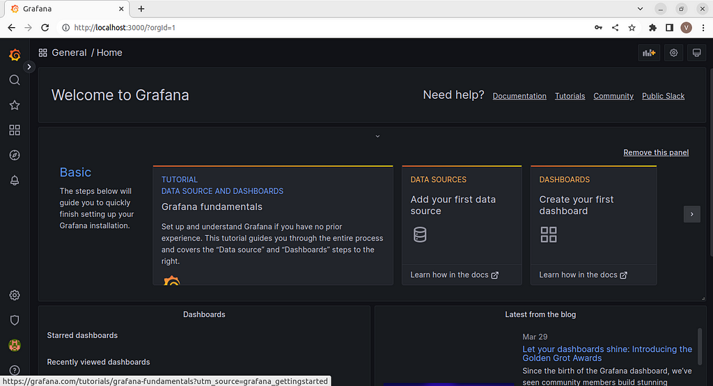 grafana dashboard screen