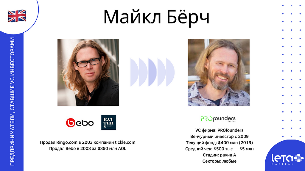 Майкл Бёрч (Michael Birch): Bebo → PROfounders Capital