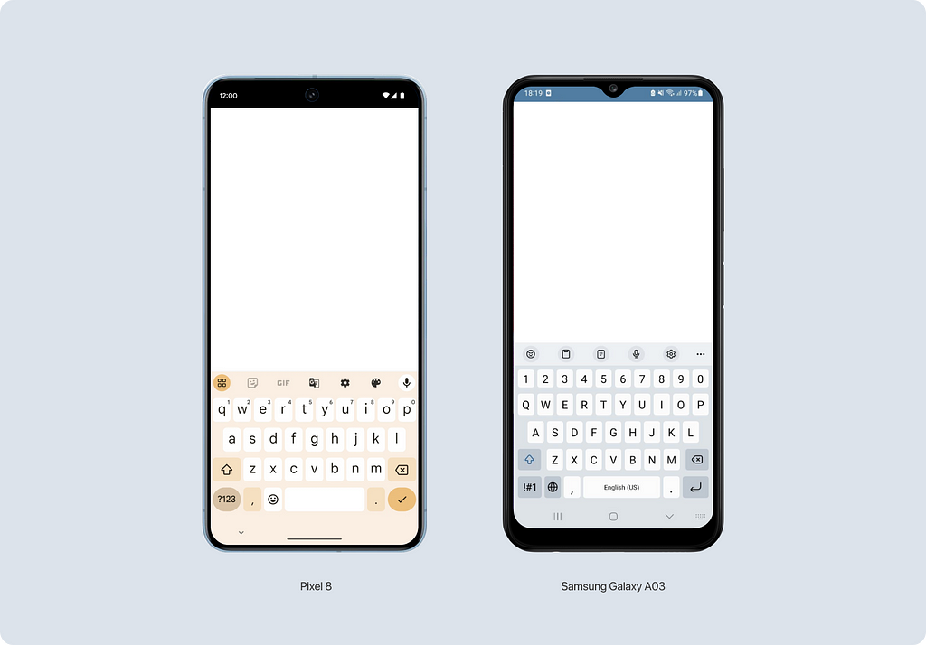 Keyboards on different phone models (Android)