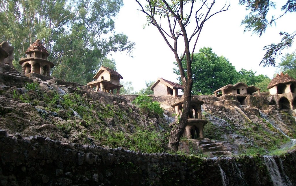 beautiful view of Rock Garden in Chandigarh