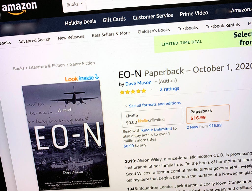 EO-N paperback on Amazon.com page.