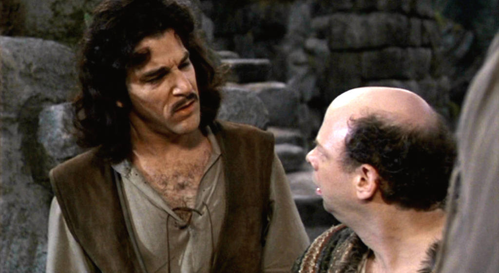 A still from the movie ‘The Princess Bride’, where a character tells another the word they’re using doesn’t mean what think.