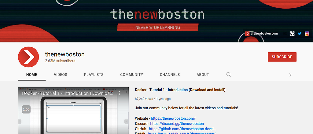 the new boston youtube channel