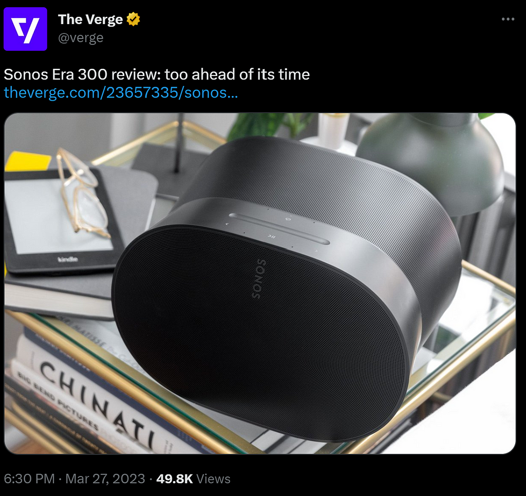 Tweet by the verge