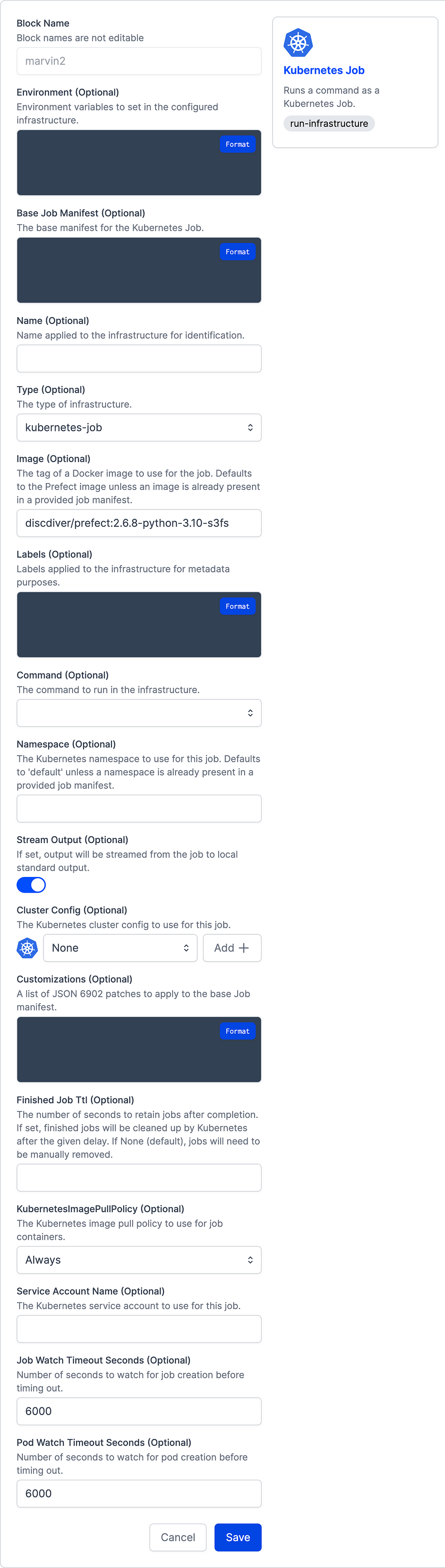 block form for creating the block that shows custome image