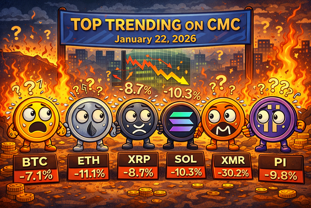 6 Top Trending Cryptos on CMC on January 22, 2026