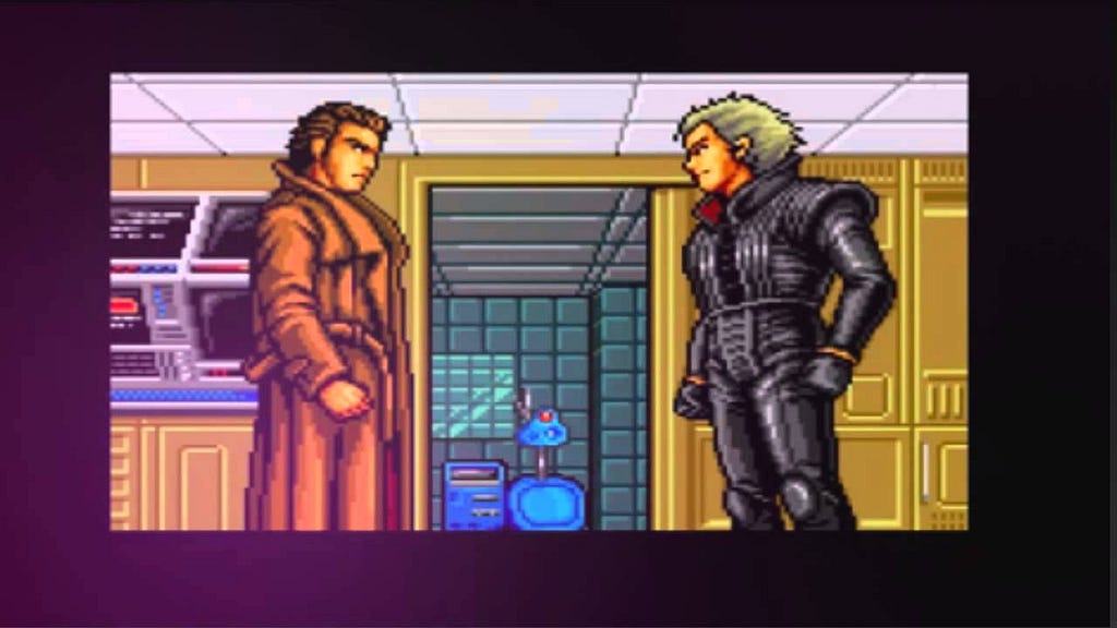 Screenshot of the Snatcher game by Konami