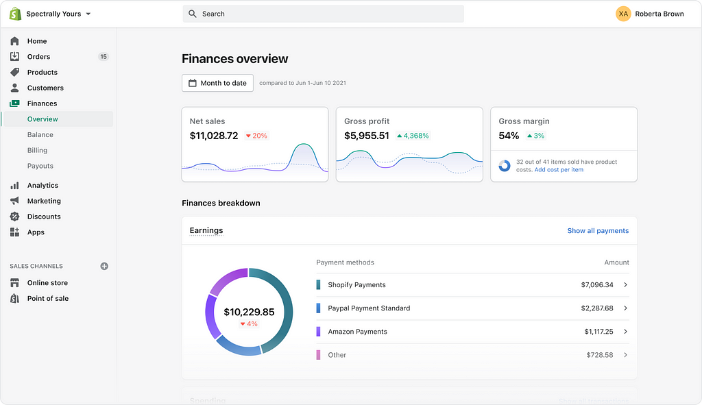 Light theme on Finances overview