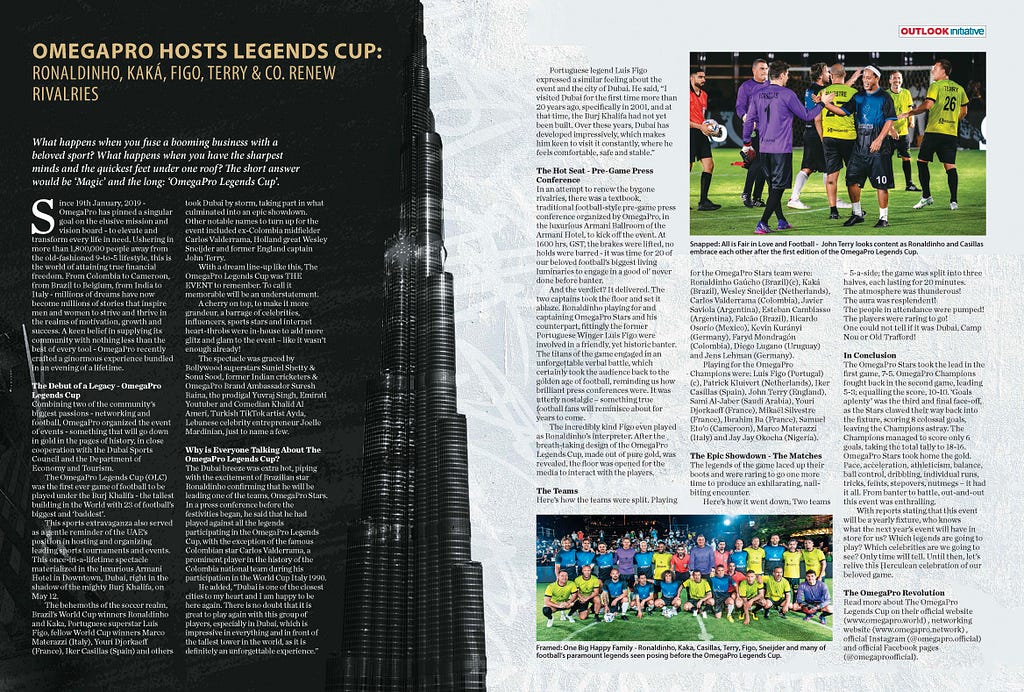 OmegaPro Legends Cup Featured in Outlook Magazines