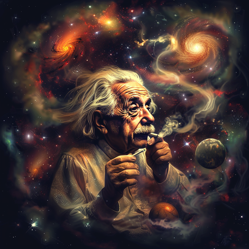 “Einstein’s High Moment: A Cosmic Revelation”