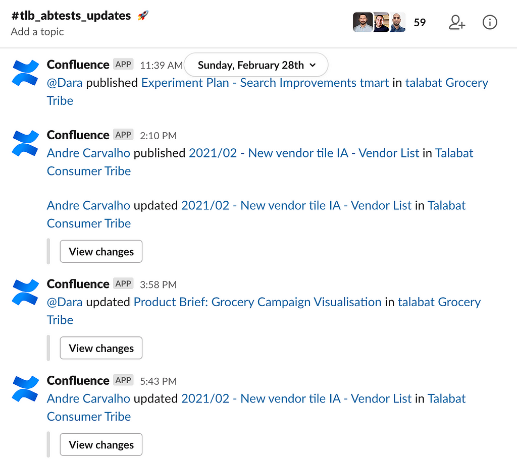 Our Confluence integration in Slack updates us on new Product Briefs published