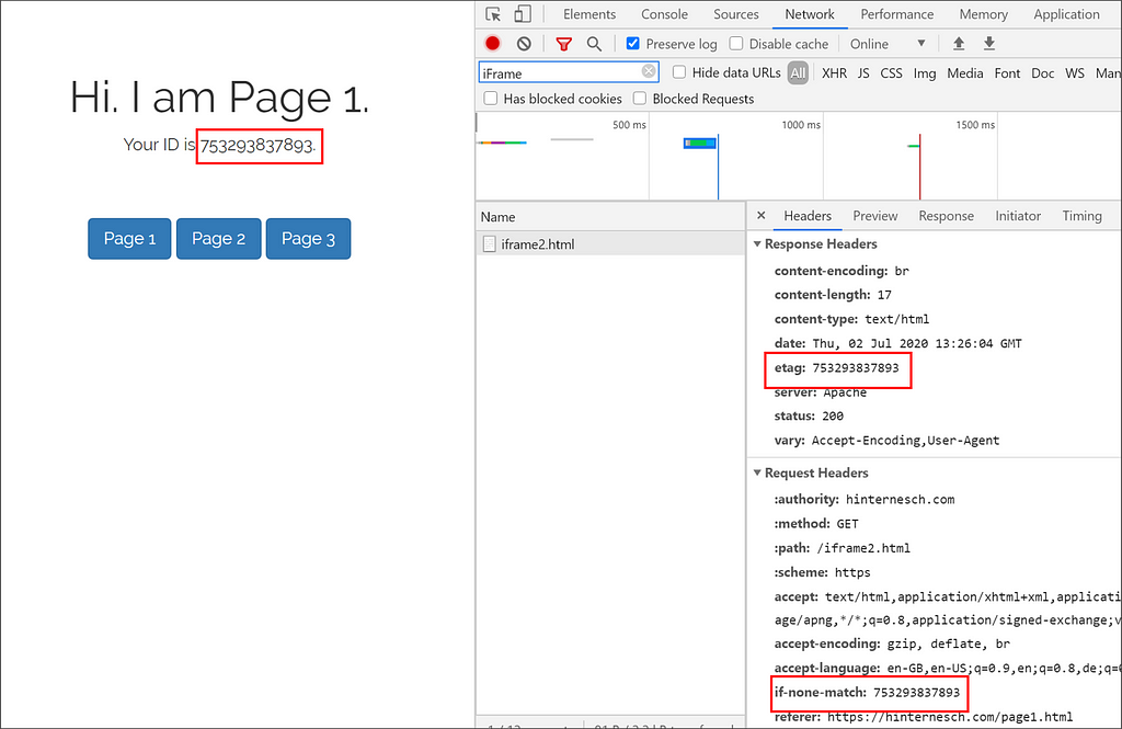 ETag Example iFrame