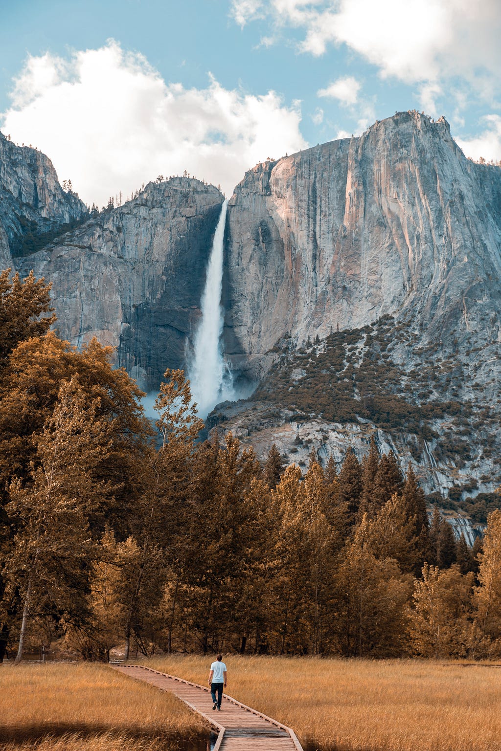 View of Yosemite Falls along the Yosemite Falls Trail-Photo by Jesse Callahan