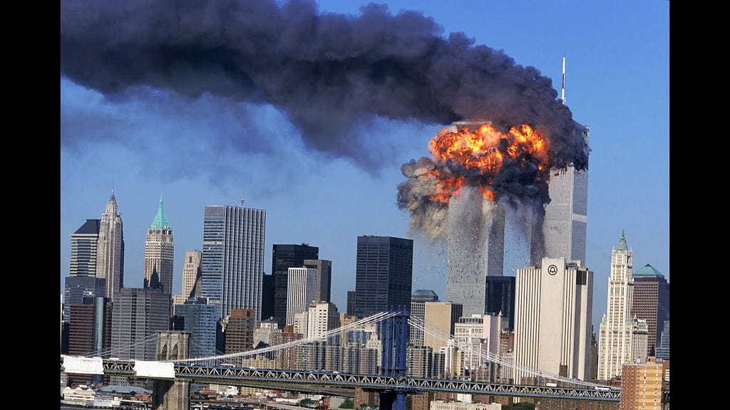 Videostill of the 9/11 attacks