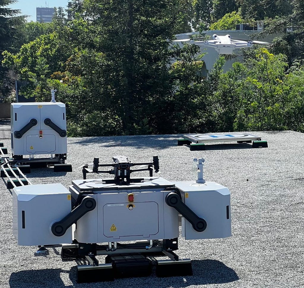 Rooftop drone systems at Campbell Police Department help officers respond to emergencies quickly and safely.