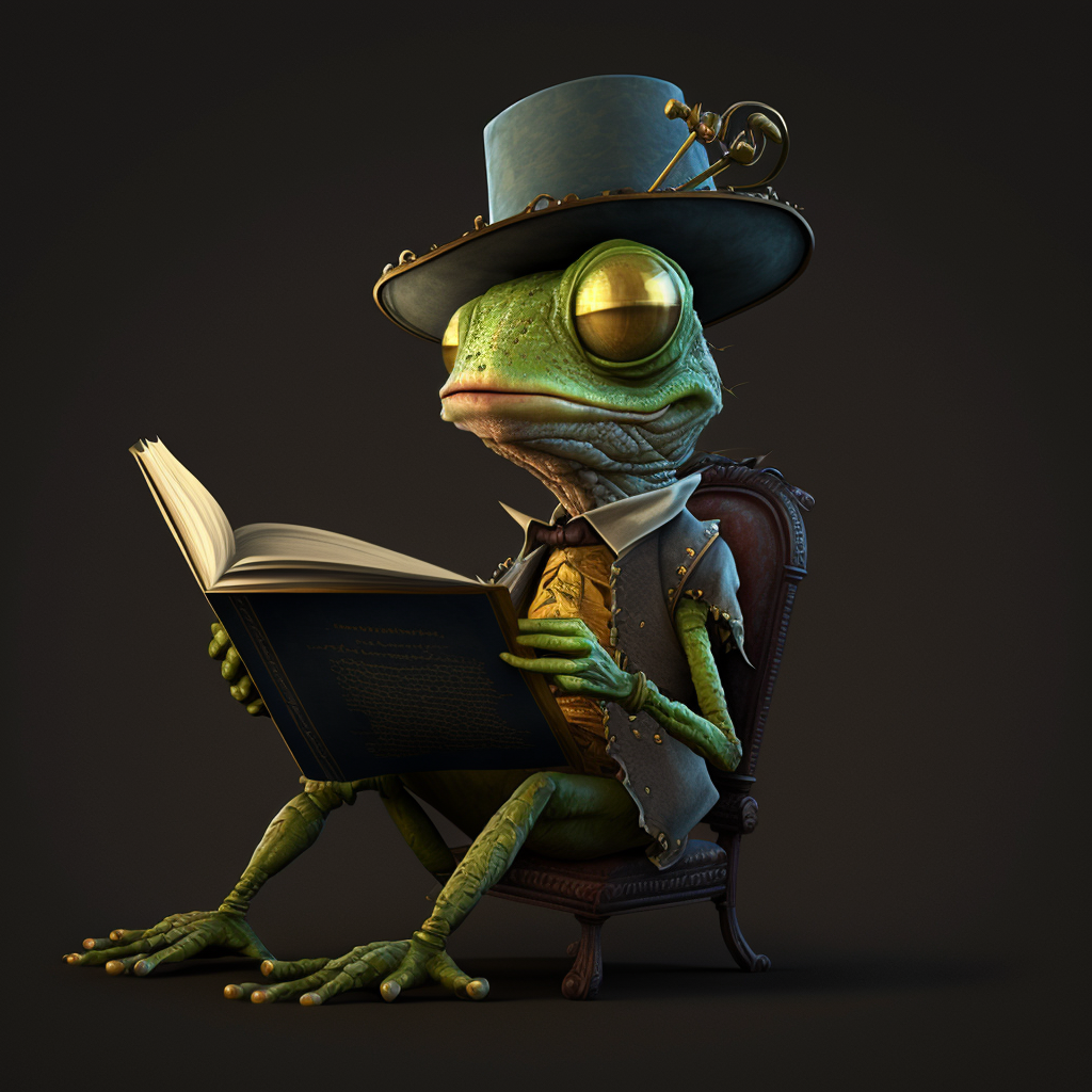 Jiminy Cricket reading a book.