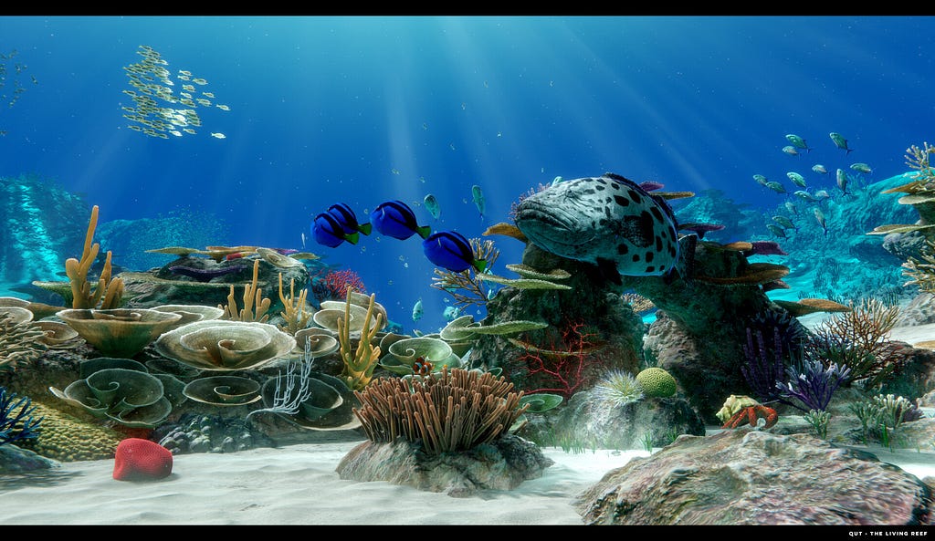 Picture of The Living Reef at QUT by Real-time Artist, Ryan Bargiel.