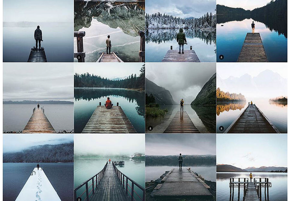 repetitive images on IG from a Bored Panda article on the phenomenon