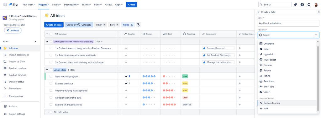 How to create a new field in Jira Product Discovery