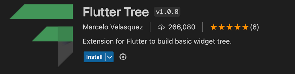 Flutter Tree View VS code extension