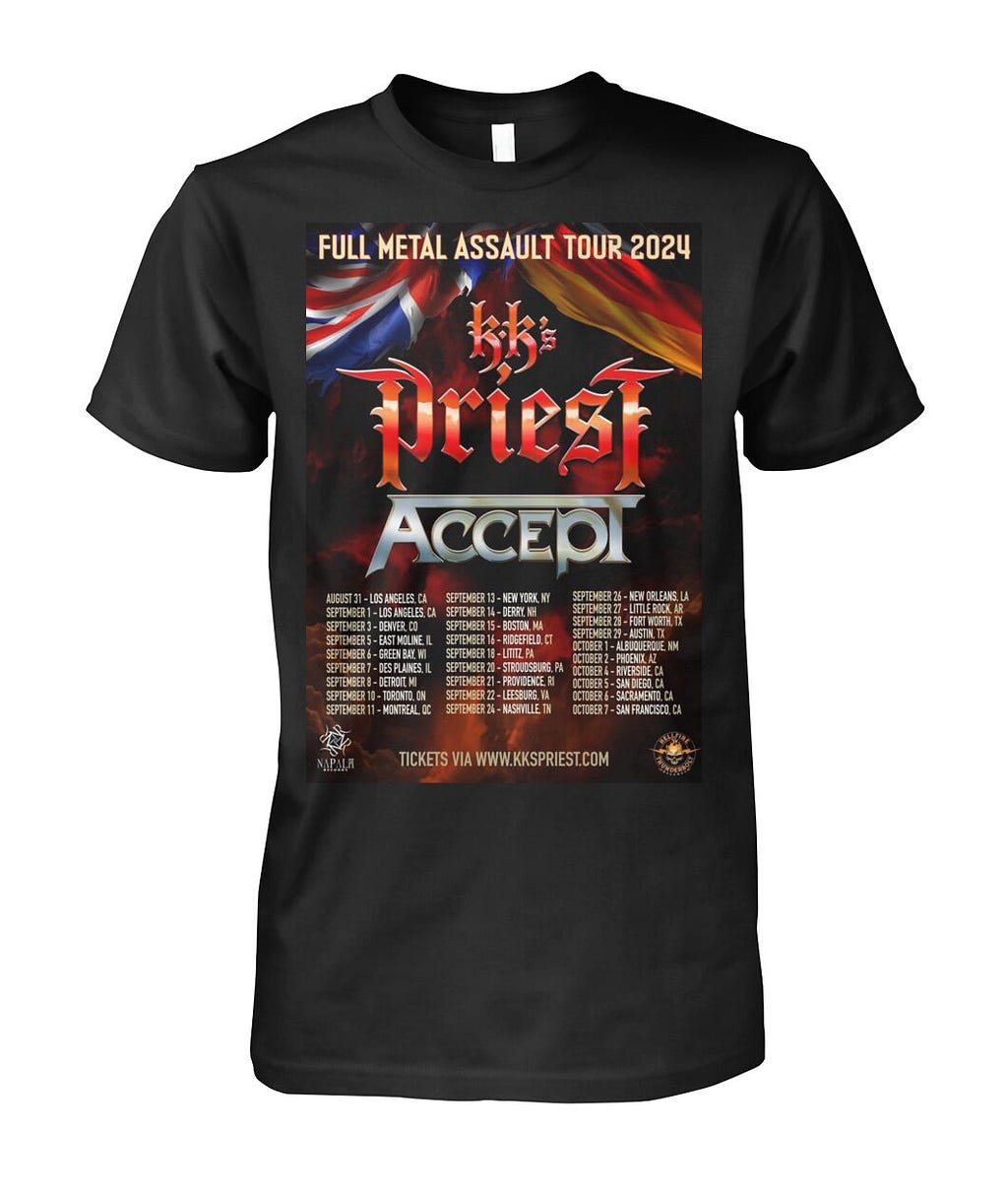 KK Priest Accept Full Metal Assault Tour 2024 Shirt
