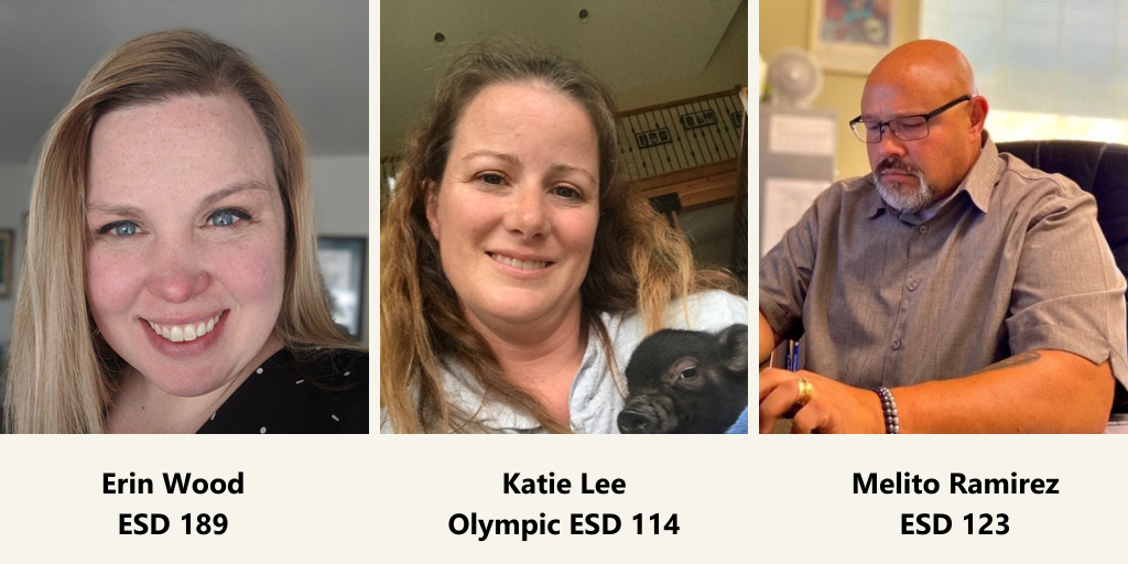 Erin Wood, ESD 189, Katie Lee, Olympic ESD 114, and Melito Ramirez, ESD 123