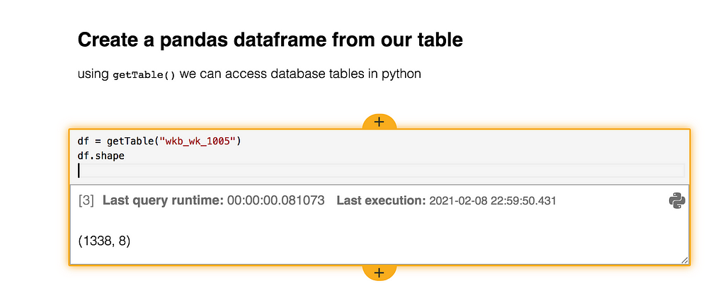 The Record Evolution data science workbook: Python card