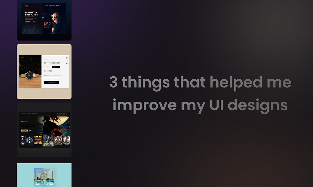 Three things that helped me improve my UI design skills