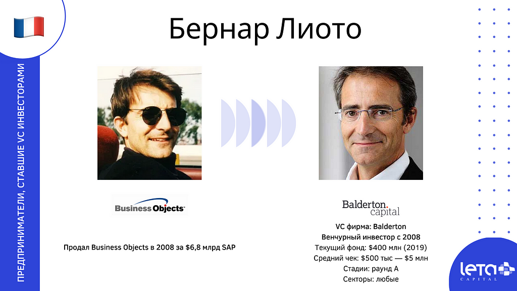 Бернар Лиото (Bernard Liautaud): Business Objects → Balderton Capital