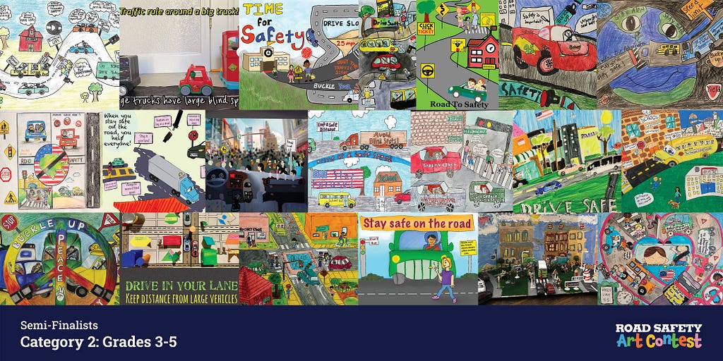 Collage of entries by Semi-finalists in Category 2: Grades 3–5