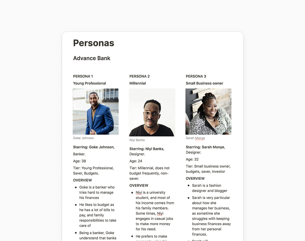 Image of Advance Bank Personas details