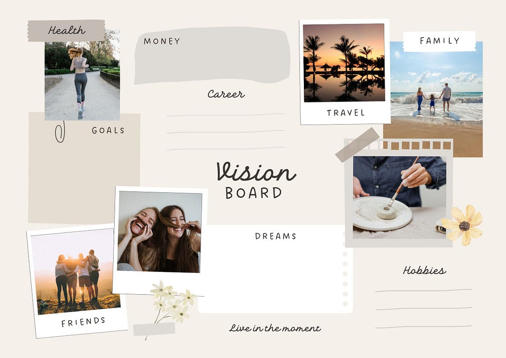 Beige Scrapbook Vision Board