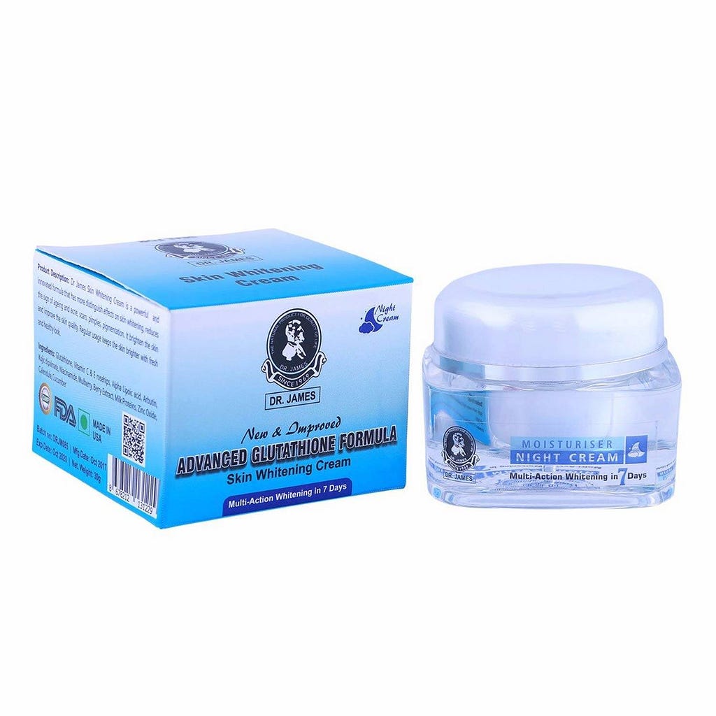 Dr James Glutathione Skin whitening night cream