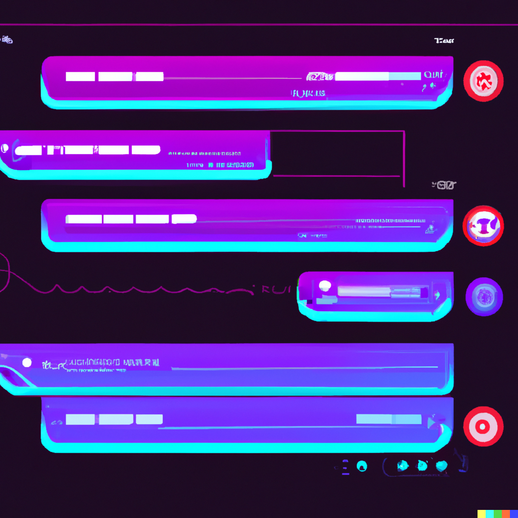 User Interface of imaginary cyberpunk chatbot as illustration for ChatGPT