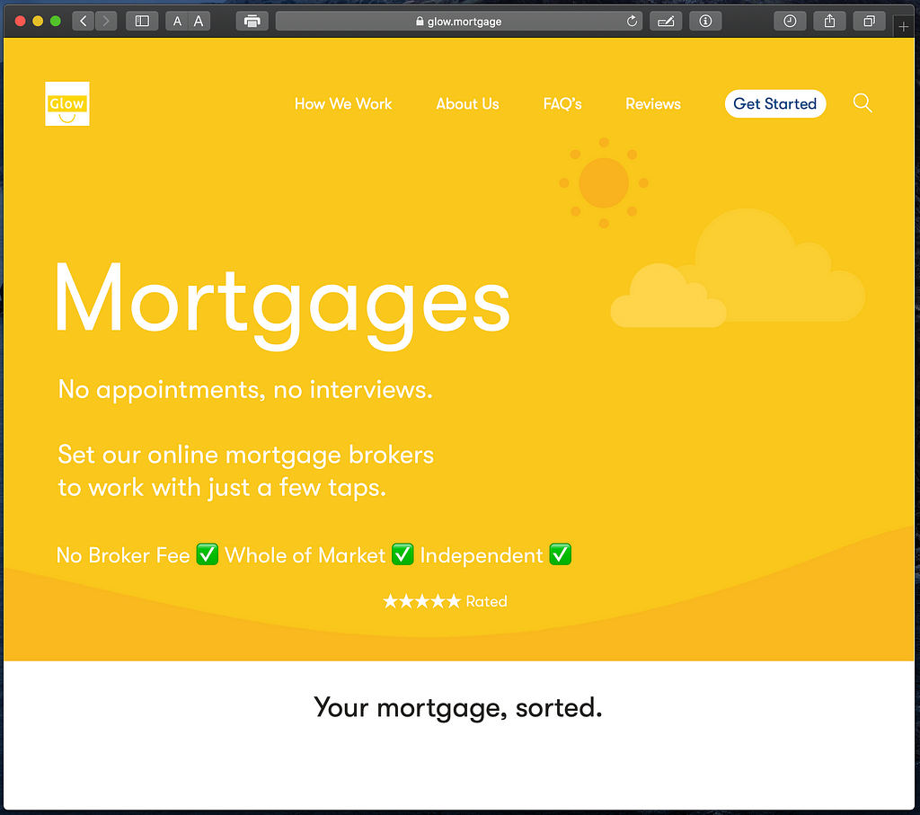 Glow.Mortgage Website Homepage