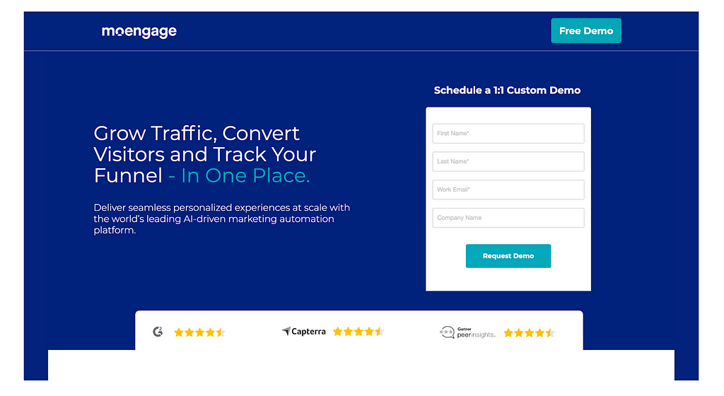 High converting landing page example