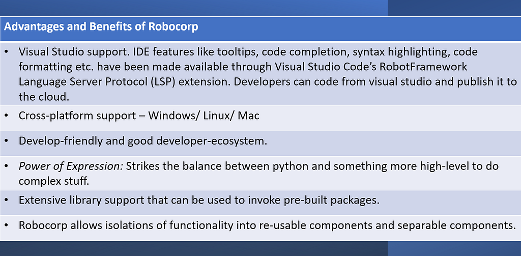 Advantages and Benefits of Robocorp — Open Source RPA Tools