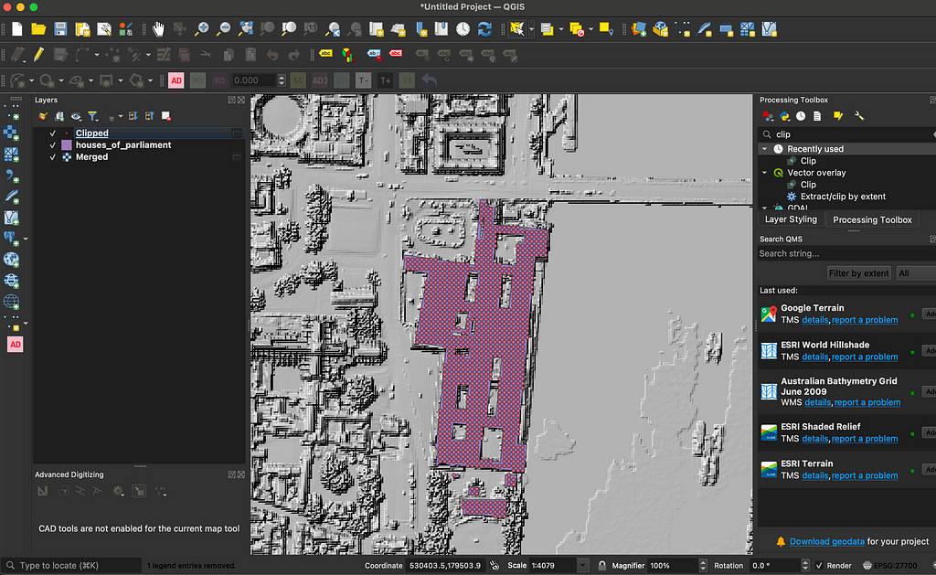 A screenshot of QGIS