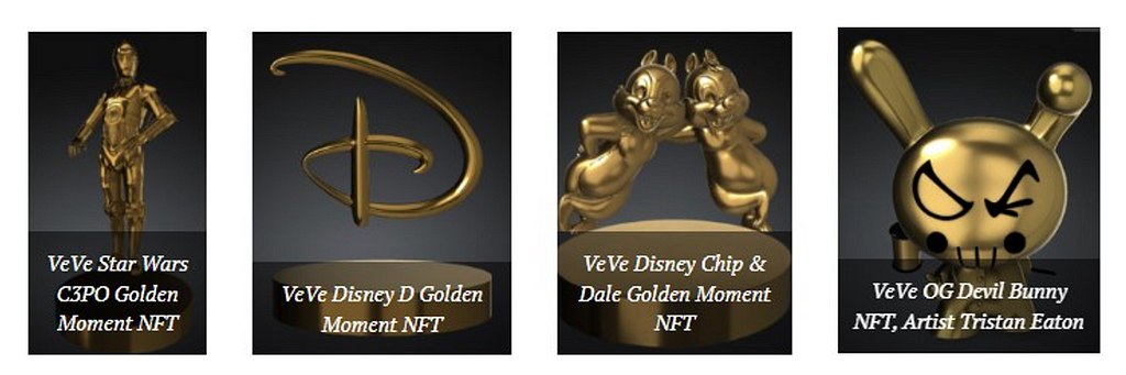 Disney Golden Moments Digital Collectibles, on the VeVe App