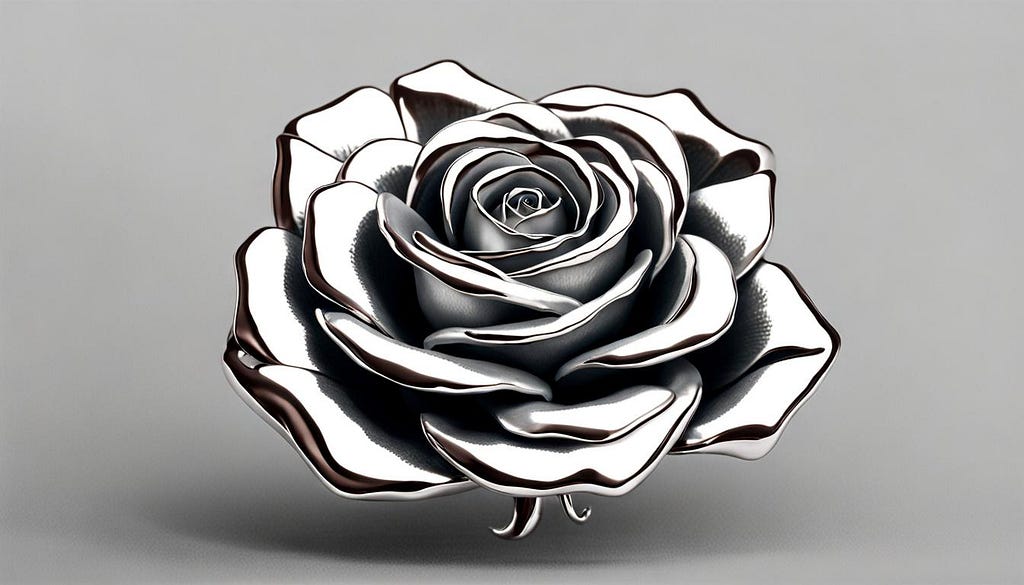 Single silver rose