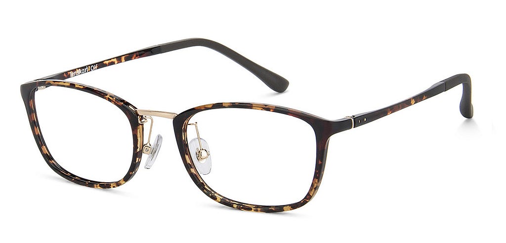 Brown Tortoise Gold Full Rim Rectangle Eyeglasses