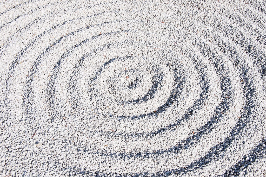 Zen garden- waves of tiny stones