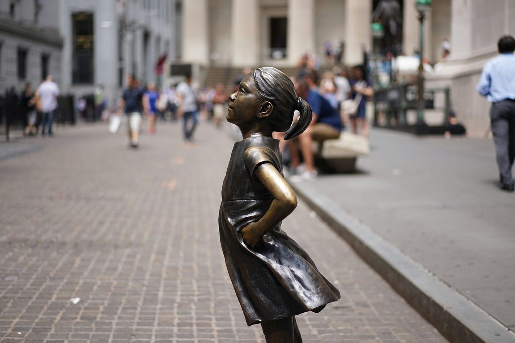 Fearless Girl statue in New York City.
