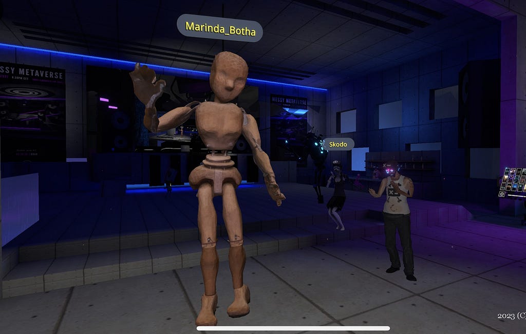 Author wearing puppet avatar in VRChat. Photo© Carlos Austin